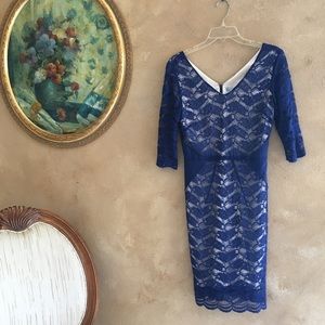 Antonio Melani navy lace dress midi
